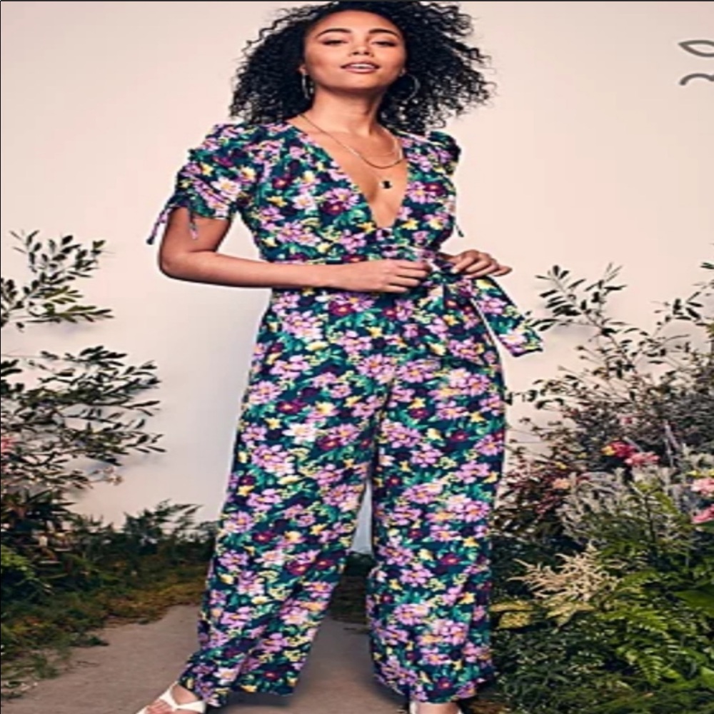 NY&C Happy X Nature Floral Puff Sleeve Jumpsuit
